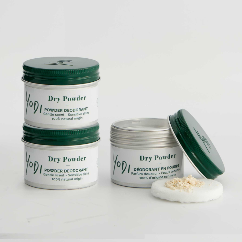 Trio déodorants en poudre Dry Powder Peaux Sensibles Fleur de Soie