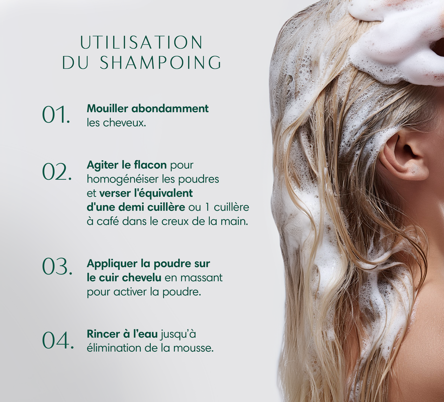 Text explaining how to use Almond Milk Gentle Shampoo